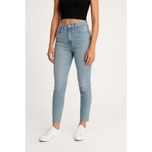 Aeropostale Jeans Womens Size 00 Light Blue Skinny Mom Raw Hem Mid Rise‎ Casual